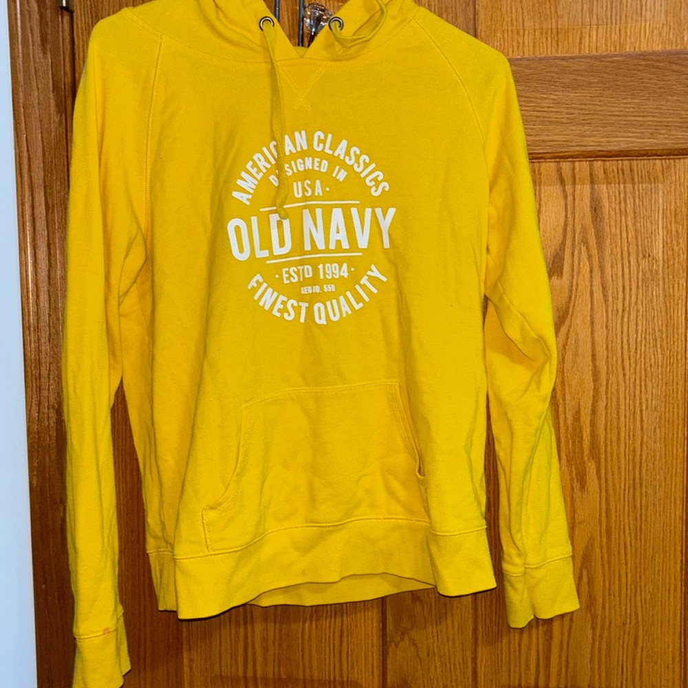 Hoodie, Old Navy, Yellow/white
